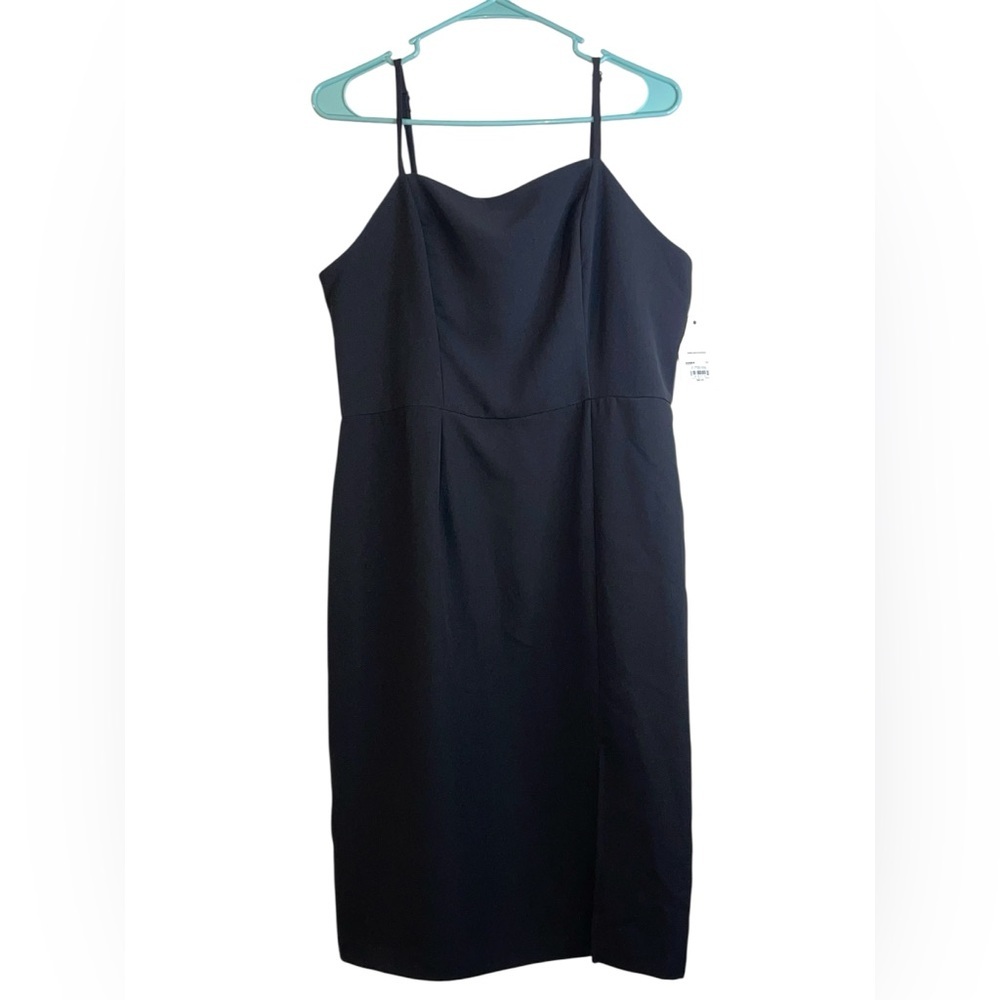 NWT Nine West Black Spaghetti Strap Midi Dress L
